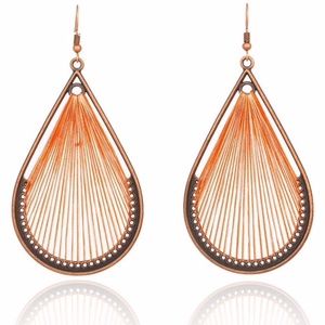 Peruvian Handmade Silk Thread Dangle Earrings NWT